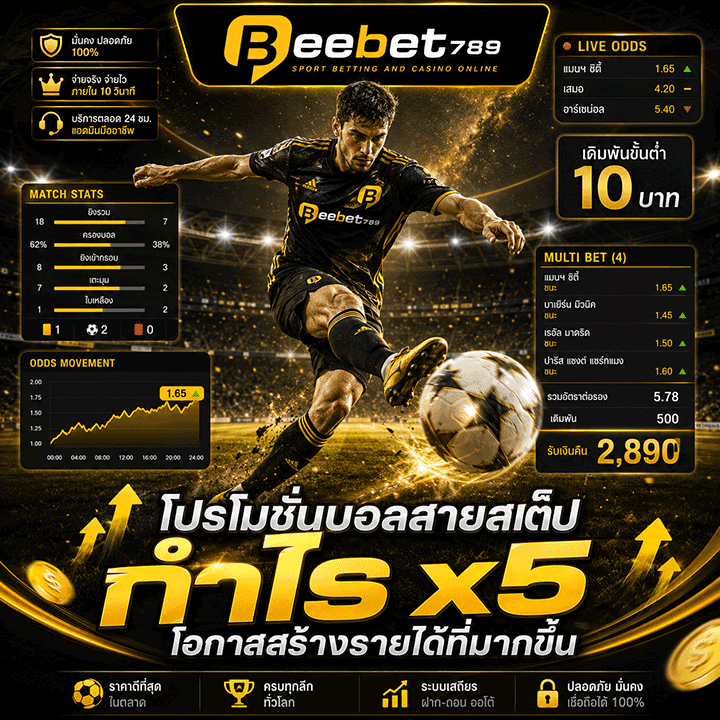 โปรโมชั่นบอลสายสเต็ปกำไร x5